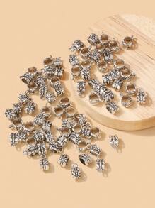 70顆/套復古合金3路連接珠用於手鍊、項鍊、手鐲DIY珠寶製作 - Ancient Silver - 查看 2