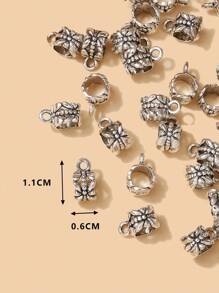 70顆/套復古合金3路連接珠用於手鍊、項鍊、手鐲DIY珠寶製作 - Ancient Silver - 查看 4