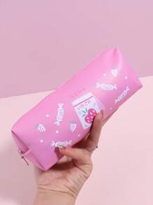 1入組牛奶盒圖案鉛筆卡通文具包適用於學生 - 粉色 - 查看 3