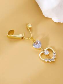 Đá Cubic Zirconia Trang Trí Trái Tim Rốn Bụng Cuff - Vàng - Xem 2