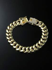 1 Chuỗi Liên Kết Nam Phong Cách Hip Hop Vòng Tay Cá Tính Tặng Cho Bạn Trai, Cho Món Quà Trang Sức Và Đảng - Vàng - Xem 1