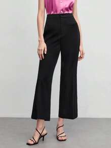 BizChic 素色喇叭褲工作服 - 黑色 - 查看 5