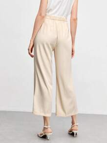 BizChic Solid Cropped Flare Leg Pants Workwear