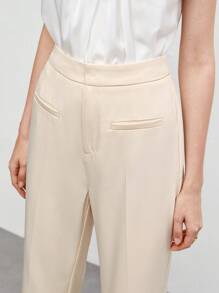 BizChic Solid Cropped Flare Leg Pants Workwear