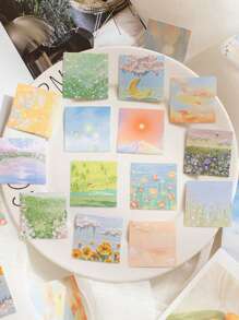 46 chiếc Tranh sơn dầu Thiết kế Hoa văn Phong cảnh Nhãn dán Các loại, Nhãn dán Đa năng Sáng tạo Cho Thủ công DIY, Trang trí, Tài khoản Cầm tay - trái cam - Xem 5