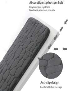 1入組滌綸沐浴現代灰色的防滑可機洗馬桶墊適用於浴室 - 深灰色 - 查看 2