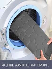 1入組滌綸沐浴現代灰色的防滑可機洗馬桶墊適用於浴室 - 深灰色 - 查看 4