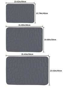1入組滌綸沐浴現代灰色的防滑可機洗馬桶墊適用於浴室 - 深灰色 - 查看 5
