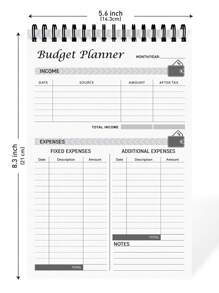 1pc Schedule Spiral Notebook, Leaf Pattern Budget Planner For Home, Office - Multicolor - View 5