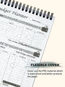 1pc Schedule Spiral Notebook, Leaf Pattern Budget Planner For Home, Office - Multicolor - View 7