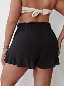 Dreamara Plus Paperbag Waist Skort - Black - View 2