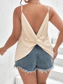 SHEIN Frenchy Plus Twist Back Cami Top