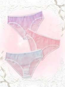 ROMWE Kawaii 3入組荷葉邊網紗內褲 - 彩色 - 查看 2
