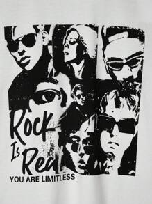 SHEIN Tween Boy's Holiday Printed Round Neck Short-Sleeved Pullover Knitted T-Shirt