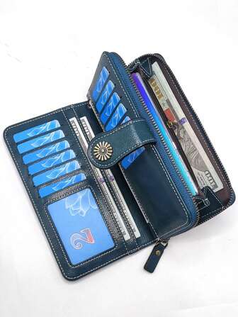 New PU Women Wallet Female Casual Bag Coin Card Holder Lightweight Modern Business Credit Card ID Card Cash Business Casual Teacher's Day Teacher Gifts Work Business Commute Travel Holiday Office Vacation For Anniversary For Couple For Birthday Gift On Valentine Day For Gift For Female White-Collar Workers Gift For Women Wallet Purse Wallet Long Wallet