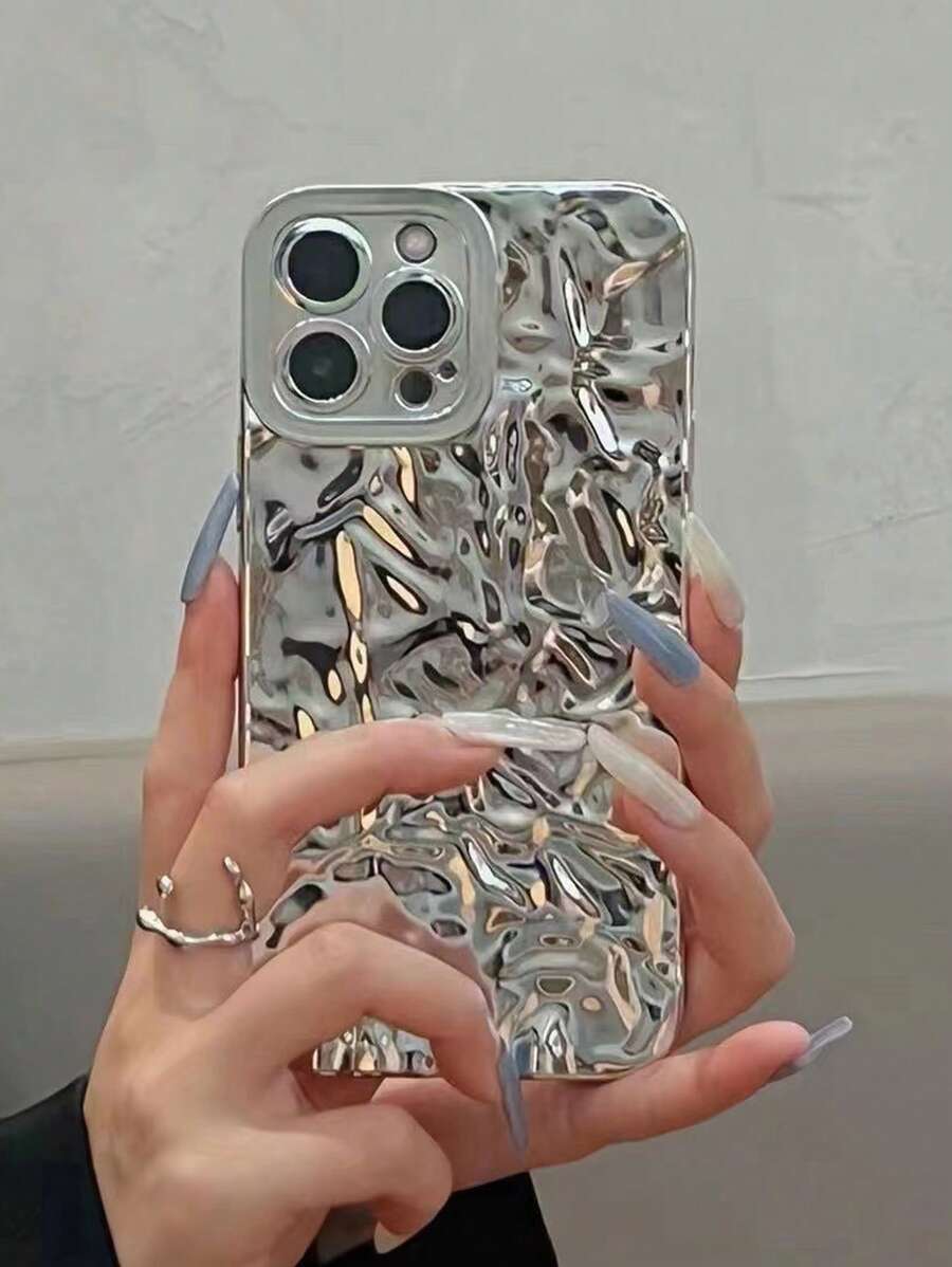 Valentines Sequins Y2k Wrinkle Embossed Electroplated Phone Case Compatible With IPhone 11,Compatible With IPhone 13,Compatible With Galaxy A14,International Version, Not The Domestic Version