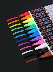 12pcs/Set Erasable Liquid Chalk Marker Pens LED Writing Board Glass Window Art Highlighters - Multicolor - View 1