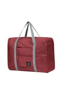 休閒旅行包,週末包,過夜包,行李包,超輕,可折疊,大容量,適合旅行,出差,返校,健身,度假,住院 - 酒紅色 - 查看 1