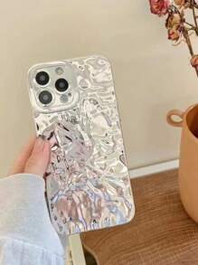 Valentines Sequins Y2k Wrinkle Embossed Electroplated Phone Case Compatible With IPhone 11,Compatible With IPhone 13,Compatible With Galaxy A14,International Version, Not The Domestic Version - Silver - View 9