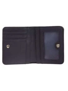 Women RFID Blocking Small Compact Bifold Vegan Leather Pocket Wallet Ladies Mini Purse With ID Window - Black - View 4