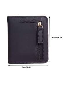 Women RFID Blocking Small Compact Bifold Vegan Leather Pocket Wallet Ladies Mini Purse With ID Window - Black - View 6