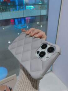 素色衍縫手機殼 - 灰色 - 查看 5