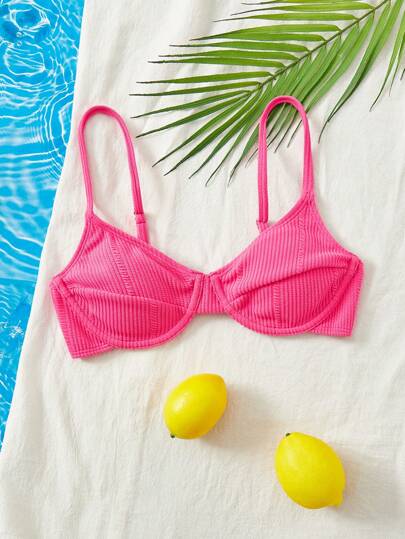 SHEIN 纯色钢圈比基尼上衣 夏季