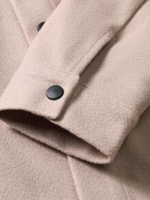 Manfinity Homme Men Flap Pocket Button Front Overcoat - Dusty Pink - View 3