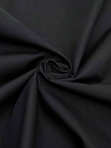 BizChic Blouse à manches longues et boutons noire en coton unicolore, ample et décontractée, chemise de bureau élégante pour femmes