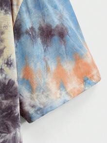 EASEVO 男士紮染落肩T恤 - 彩色 - 查看 4