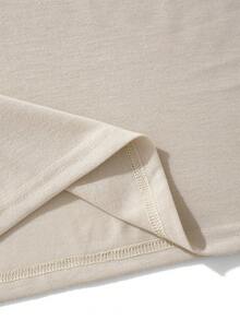 ROMWE MEN Street Life Bộ hai mảnh Nam Dây kéo Con số Slogan Giải trí - Màu be - Xem 8