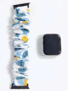 Correa de reloj compatible con Apple Watch con patrón de hoja Coletero - Multicolor - Ver 4