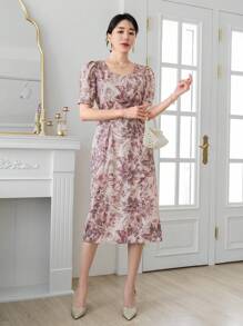 DAZY 印花泡泡袖洋裝 - 彩色 - 查看 7