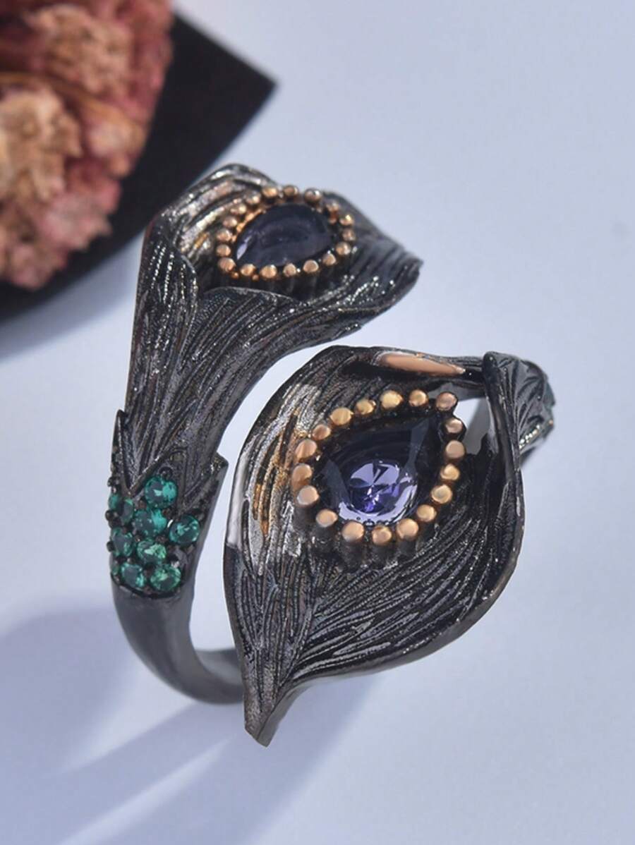 Vòng trang trí lá kim cương giả - màu đen - Xem 1