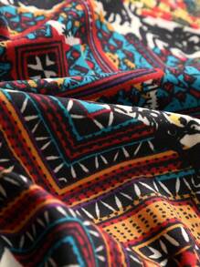Manfinity RSRT homens Camisa impressão geográfica sem camiseta - Multicolorido - Visão 7