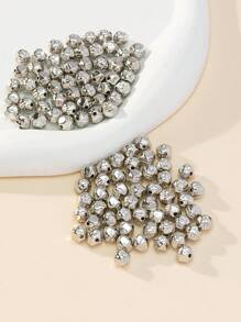 100 颗/包不对称塑料珠，适用于制作手链和项链 - 銀色 - 查看 1