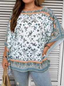 EMERY ROSE Blusa con estampado floral de manga murciélago - Multicolor - Ver 5