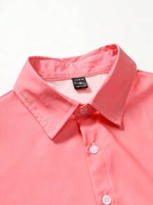 Manfinity Homme Áo sơ mi Nam Nút phía trước Ombre Giải trí - Hồng - Xem 5