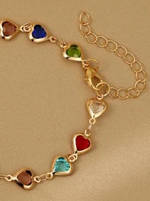 1只全新波西米亞風格多彩心形手鍊 - 彩色 - 查看 2
