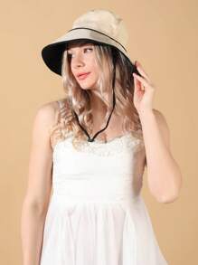 Two Tone Bucket Hat - Beige - View 2
