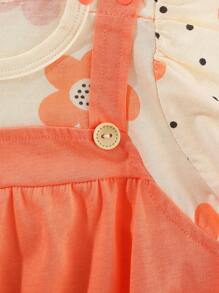 Peninsula Baby 女婴夏季印花二合一吊带连体衣 - 彩色 - 查看 3