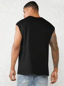 Manfinity VCAY Men 100% Cotton Solid Tank Top - Black - View 2