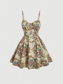 SHEIN MOD Floral Print Cami Dress - Multicolor - View 1