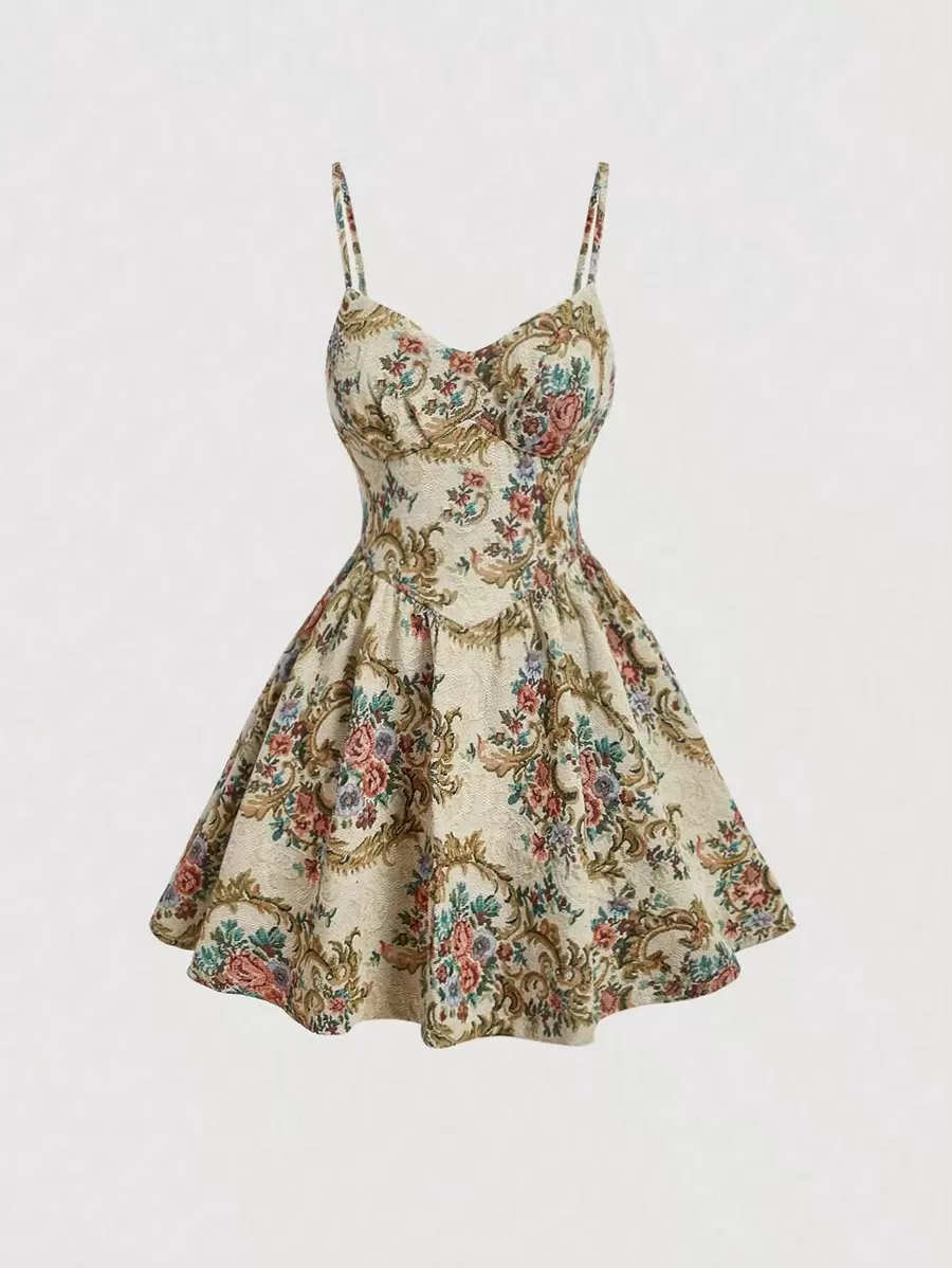 SHEIN MOD Floral Print Cami Dress - Multicolor - View 1