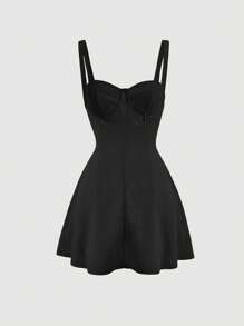 SHEIN MOD Solid Bustier Cami Dress