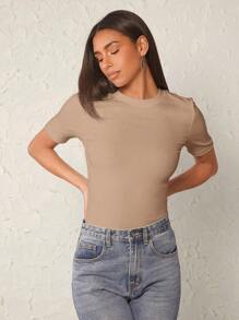 SHEIN BASICS 素色合身T恤