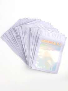 20入組/套鐳射自鎖可重新密封包適用於首飾類收納 - 白色 - 查看 2