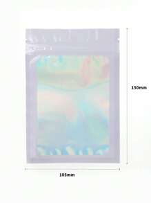 20入組/套鐳射自鎖可重新密封包適用於首飾類收納 - 白色 - 查看 4