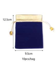 5-10Pcs Velvet Jewelry Bags Drawstring Gift Pouches Favor Storage Makeup Pouch For Birthday Wedding - Blue - View 3