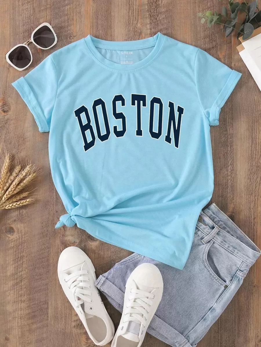 SHEIN LUNE Letter Graphic Tee